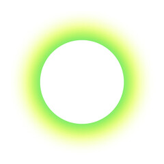 Circular frame element with green and yellow gradient and noise texture with a transparent background.