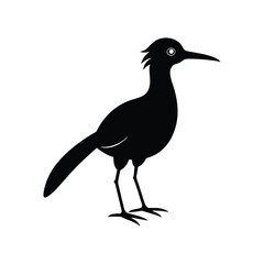 Obraz premium a rail bird full black silhouette vector illustration on white background