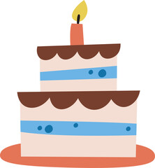 Layered Cake with Candle