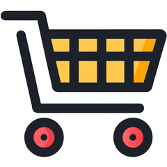 Modern shopping cart icon representing online retail and e-commerce convenience for digital marketing.