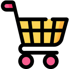 Modern shopping cart icon symbolizing e-commerce and online retail convenience