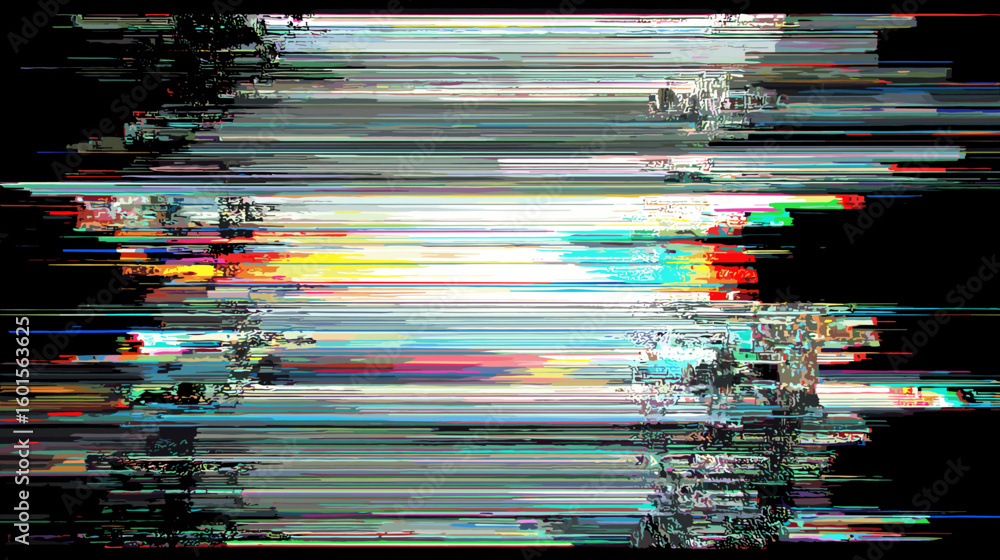 Fototapete abstract glitch vector background with colorful distortion effects