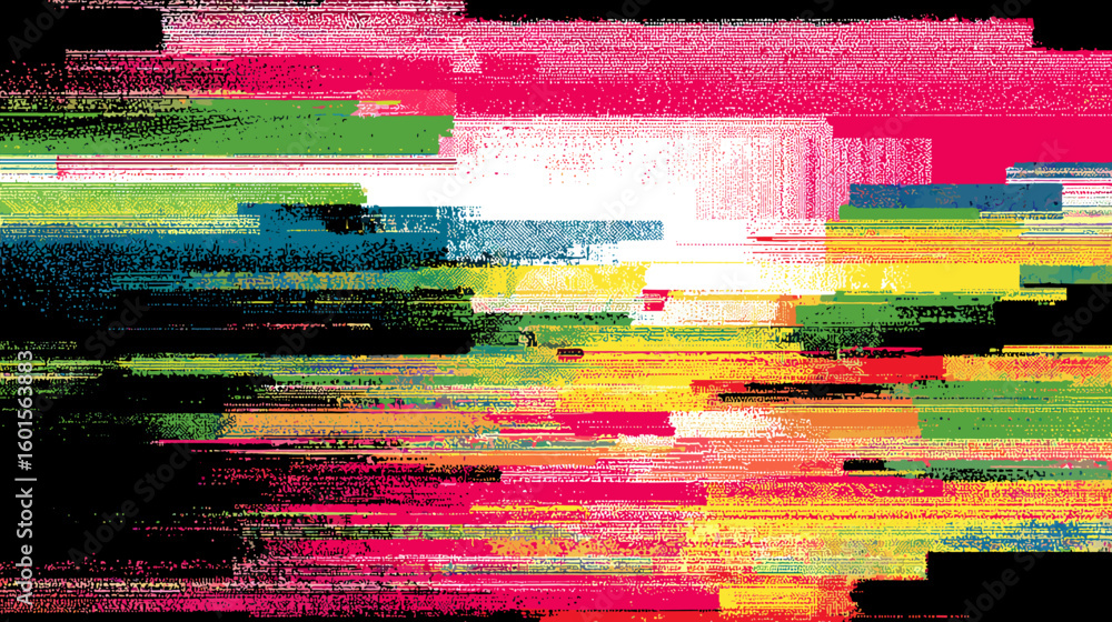 Fototapete abstract glitch vector background in vibrant colors with texture