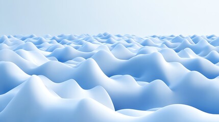 Abstract landscape of soft, undulating, light-blue hills