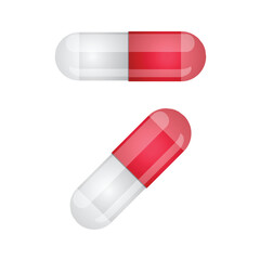 Pills and Capsules Vector Illustration. Medicine Icon on White Background