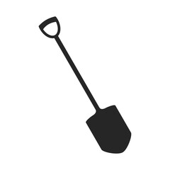 Shovel gardening tool for digging as a silhouettte vector icon