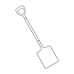 Garden spade for digging as an outline vector
