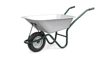 White garden cart on white background