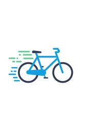 Fototapeta premium Simple, stylized illustration of a bicycle in motion.