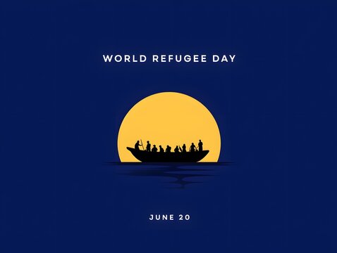 World refugee day awareness campaign june twentieth refugees boat hope solidarity support