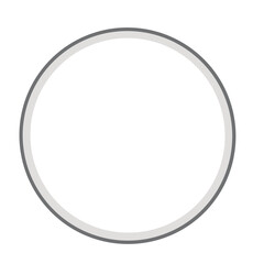 circle, Minimalist White Circle with black edge