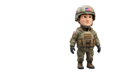 Military soldier wearing camouflage uniform and winter hat standing outdoors smiling