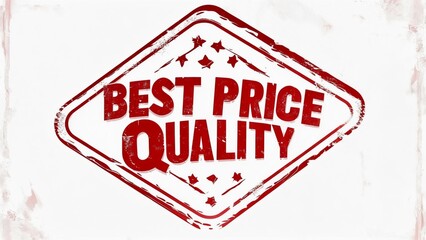 A red, distressed stamp graphic showcasing the phrase "Best Price Quality".