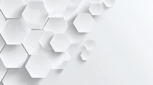 Geometric hexagonal pattern on subtle white background. AI image - Powered by Adobe
