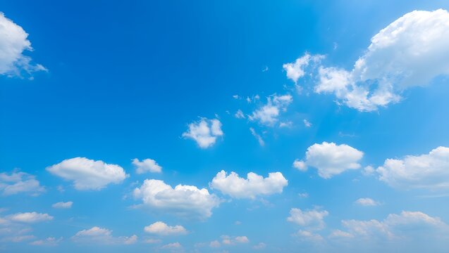 Beautiful blue sky with white clouds background wallpaper high resolution image stock photo
