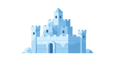 Majestic Ice Castle Illustration A Frozen Fortress of Fantasy and Winter Wonder