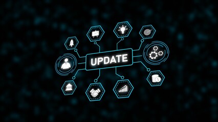 Teal Cyan Hexagon Network Graphic Update System Software Business Technology Concept image