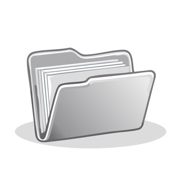 Open Gray Folder Containing Documents, Papers, Files for Storage and Organization