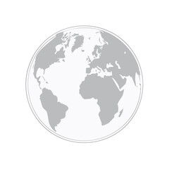 Minimalist World Globe Illustration Featuring Continents for International Affairs and Global Business