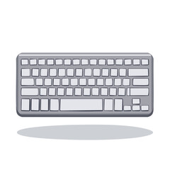 Gray and White Modern Computer Keyboard with Keys for Typing Illustration