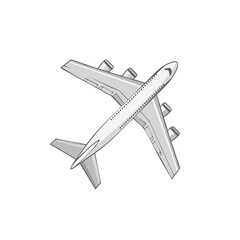 Airplane Icon Illustration: Commercial Jet Aircraft Design, Travel and Transportation Concept