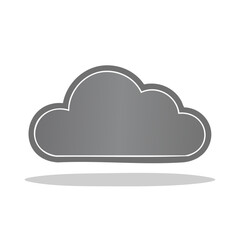 Fototapeta premium Abstract Isolated Gray Cloud Weather Element with Distinct Outline and Subtle Shadow