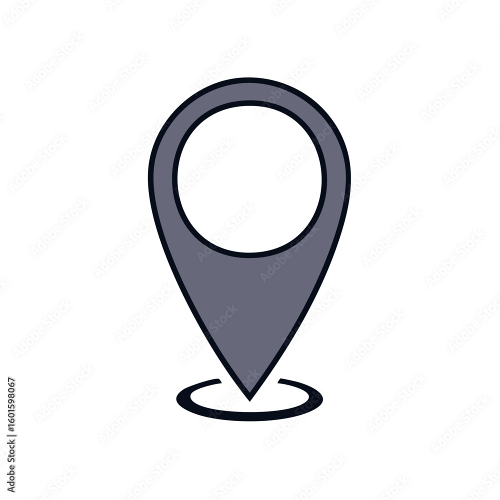 Poster isolated dark blue gray map pointer icon vector for gps navigation or location symbols
