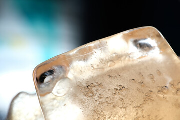 Macro texture of ice block as background
