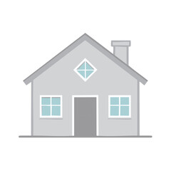 Stylized Home Illustration Single Family Residence with Diamond Window Detail