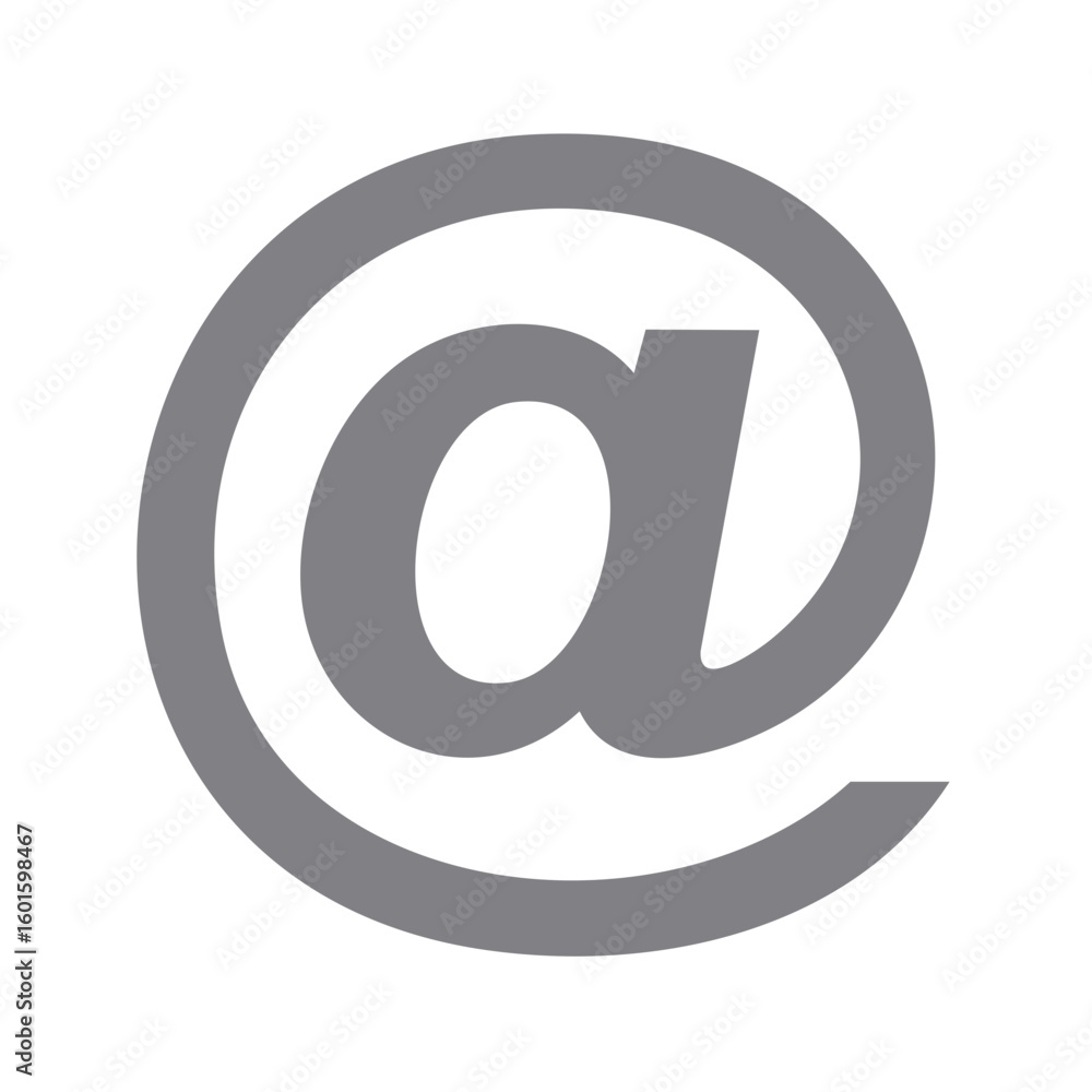 Poster isolated gray at symbol vector illustration communication email correspondence network sign simple g