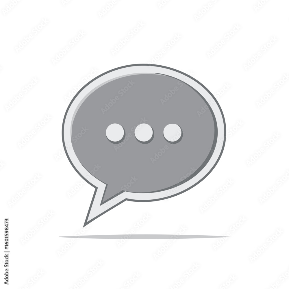 Poster chat bubble icon with three dots vector illustration message communication symbol