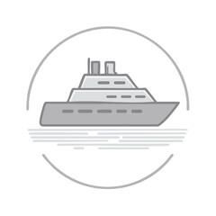 Obraz premium Stylish yacht ship vector illustration on water travel vacation destination