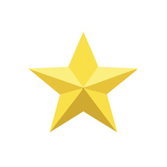 Obraz premium Golden Star Illustration Symbol Five Pointed Icon Achievement Success