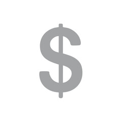 Fototapeta premium Simple gray dollar sign icon symbol with currency bars illustration