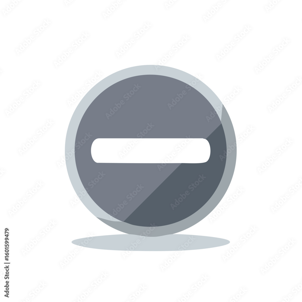 Poster minus sign icon graphic delete button option selection symbol user interface design element