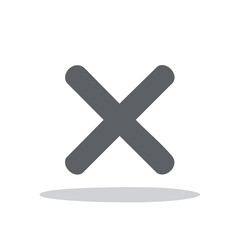 Obraz premium Abstract Illustration of a Bold Gray X Symbol with a Subtle Shadow on a Clean White Backdrop