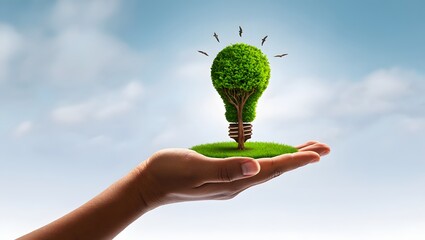 Eco friendly light bulb concept for green energy and sustainability creative idea