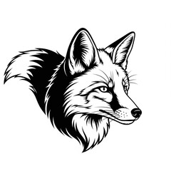 Animal Head Silhouette Vector Mascot on White Background