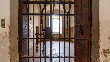 Rusty prison cell door