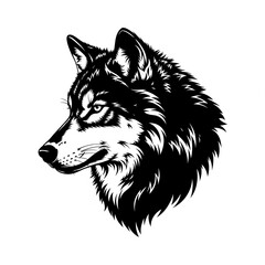 Naklejka premium Animal Head Silhouette Vector Mascot on White Background