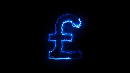 Glowing neon pound sign Icon animation. financial symbol, digital currency, wealth icon. Neon glowing animation. Business and finance conceptual neon light dollar icon 4k stock video. - Powered by Adobe