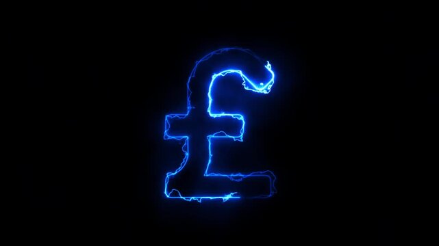 Glowing neon pound sign Icon animation. financial symbol, digital currency, wealth icon. Neon glowing animation. Business and finance conceptual neon light dollar icon 4k stock video.