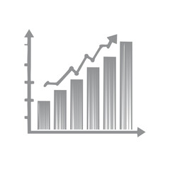 Rising Bar Chart with Trend Line Graph Showing Financial Progress and Growth