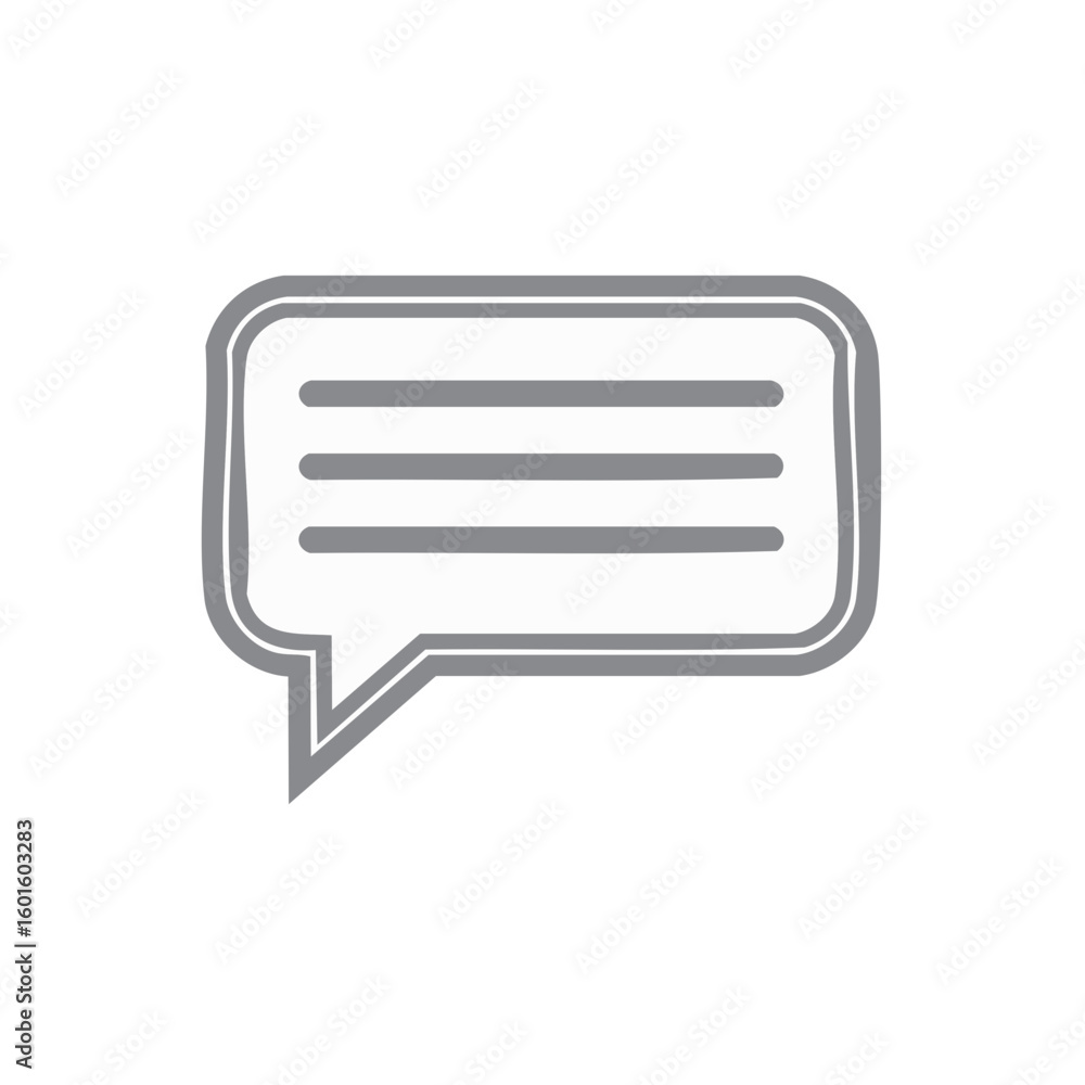 Poster gray simple speech bubble with lines conversation message communication