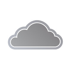 Stylized Simple Cloud Graphic, Vector Illustration of Weather, Cloud Computing and Storage Technology