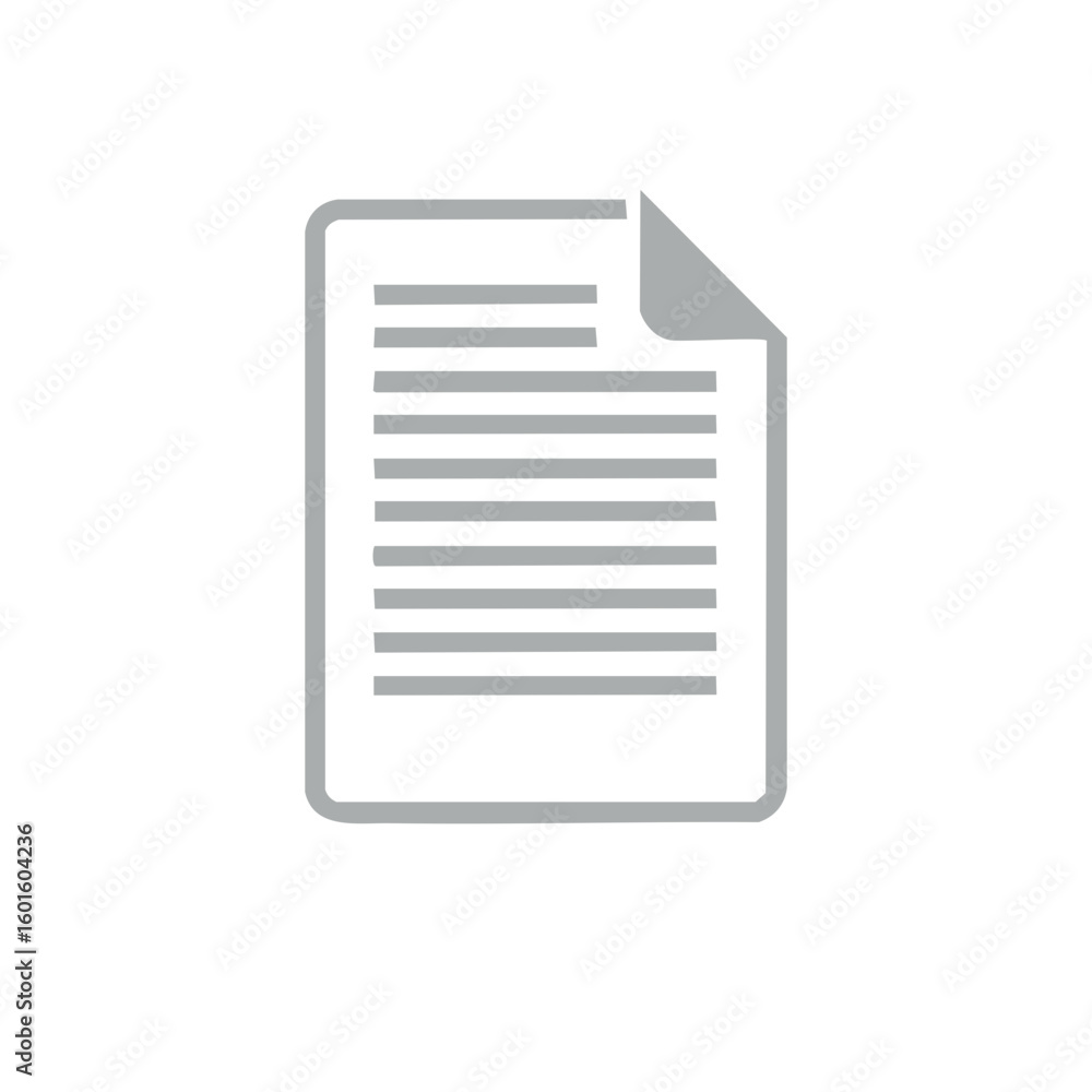 Fototapete document vector icon depicting papers or text, isolated symbol for web design or print templates
