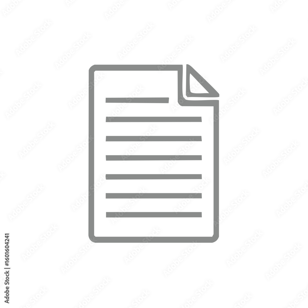 Aufkleber paper sheet icon outline style document file with folded corner symbol