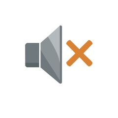 Obraz premium Speaker Icon with Mute Symbol Signifying Audio Silence Flat Design Style Minimalist Icon