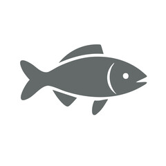 Fish Icon Illustration Swimming Underwater Graphic Gray Symbol Vector