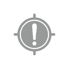 Warning Sign Icon, Exclamation Point Inside Target, Attention Symbol, Danger Icon Graphic Element